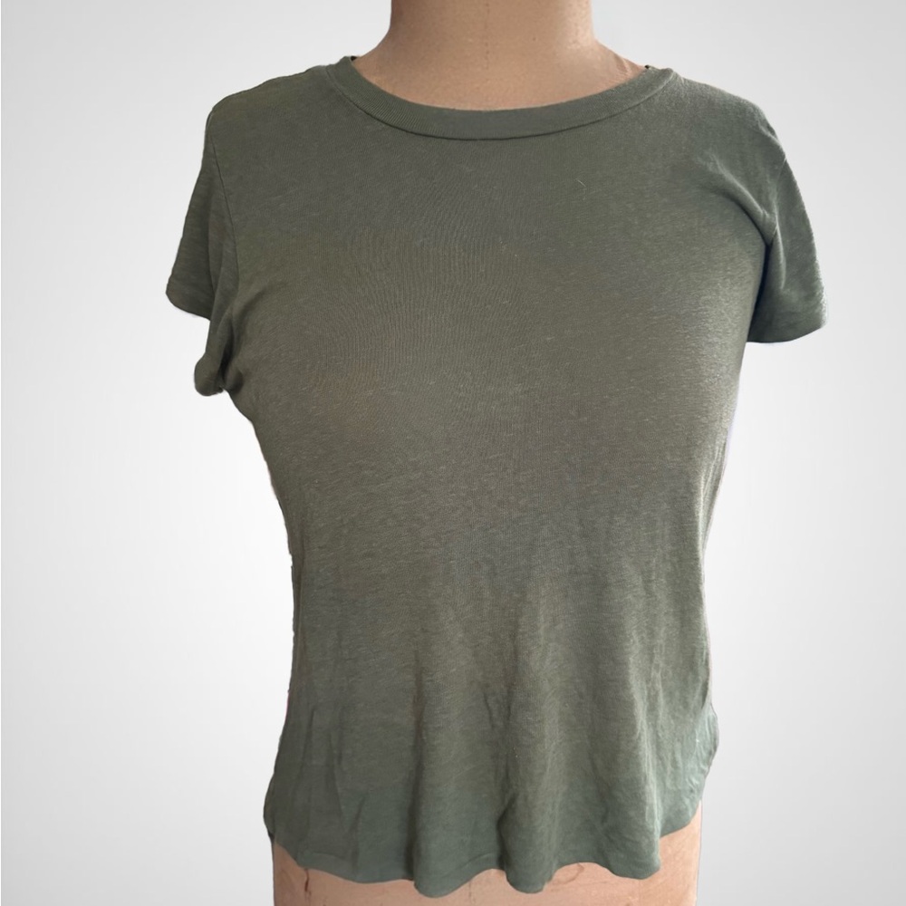 Re/Done Olive Green Short Sleeve Crewneck Tee